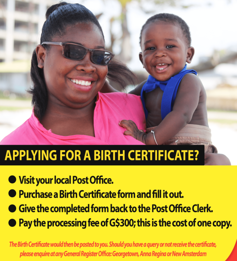 Birth Registration - Guyana General Register Office